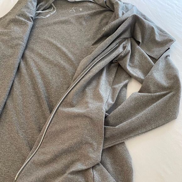 ASPIRE Athleisure Jacket Zipper Close Asymmetrical Lines Pockets 1X Heather Gray - Picture 5 of 7